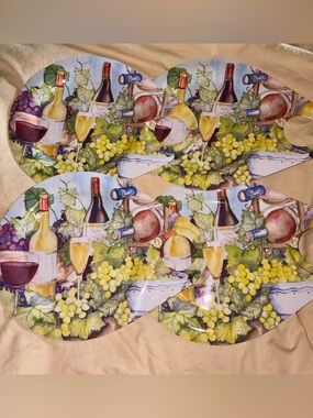 NEW Keller-Charles Melamine plates x4 salad wine cheese appetizer hors douevres